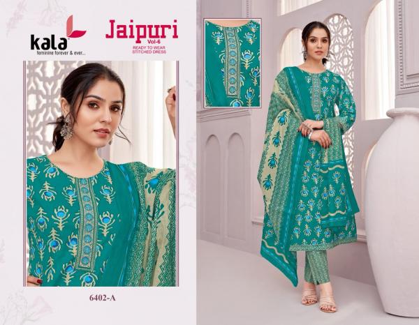 Kala Jaipuri Vol 6 Cotton Printed Kuri Bottom With Dupatta